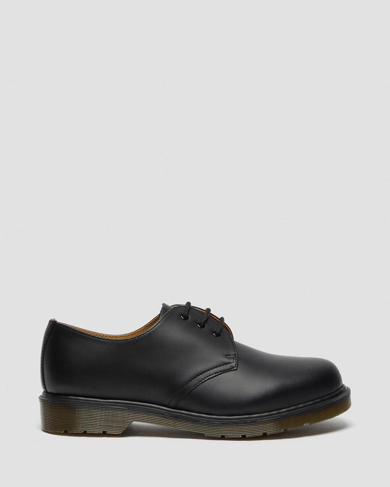 Dr Martens 1461 Plain Welt Smooth Læder Oxford Sko Dame Sort | DK 365SGL